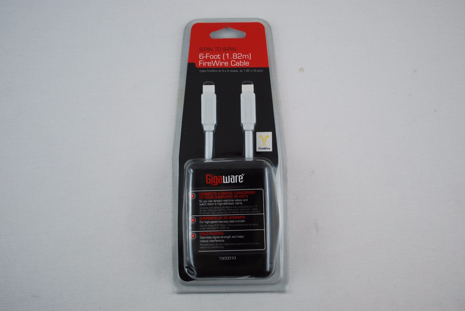 Radio Shack GIGAWARE 6 Foot FireWire Cable 9-PIN To 9-PIN 1500010 NEW