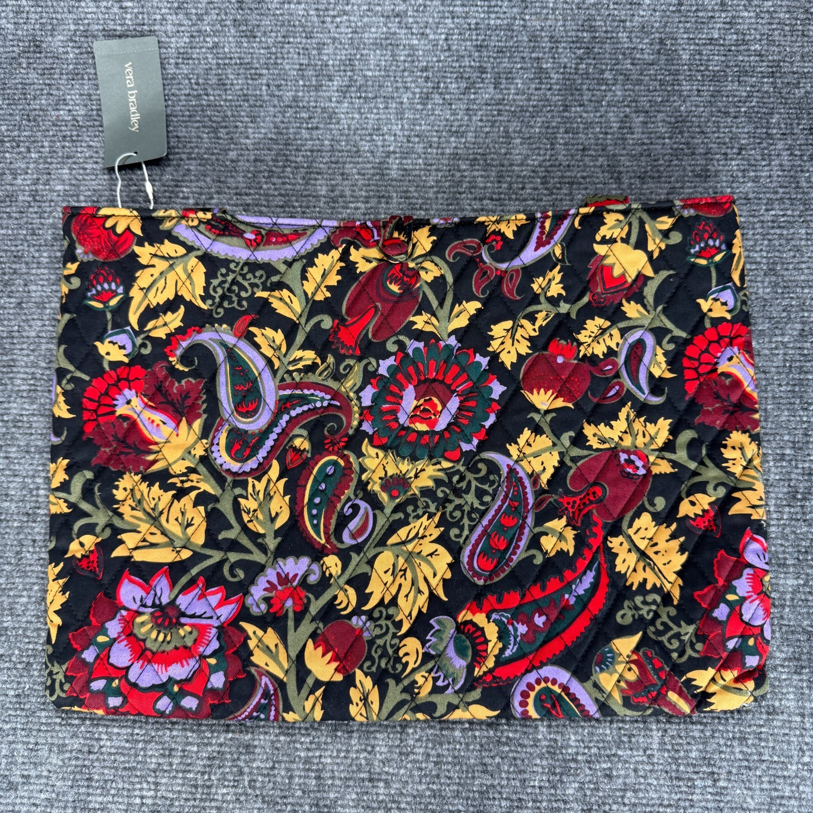 Vera Bradley Laptop Insert Sleeve Quilted Cotton Midnight Garden Paisley New