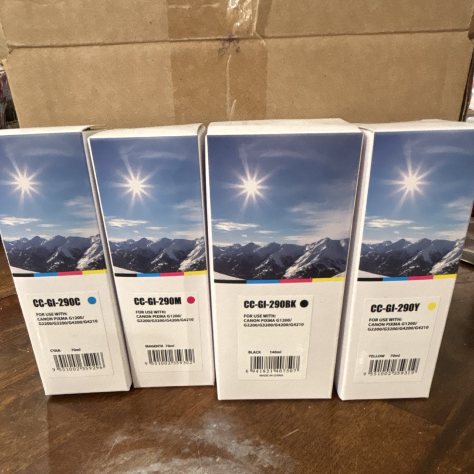 Compatible Ink Cartridges For Canon PIXMA G1200-G4210 Cyan Magenta Black Yellow