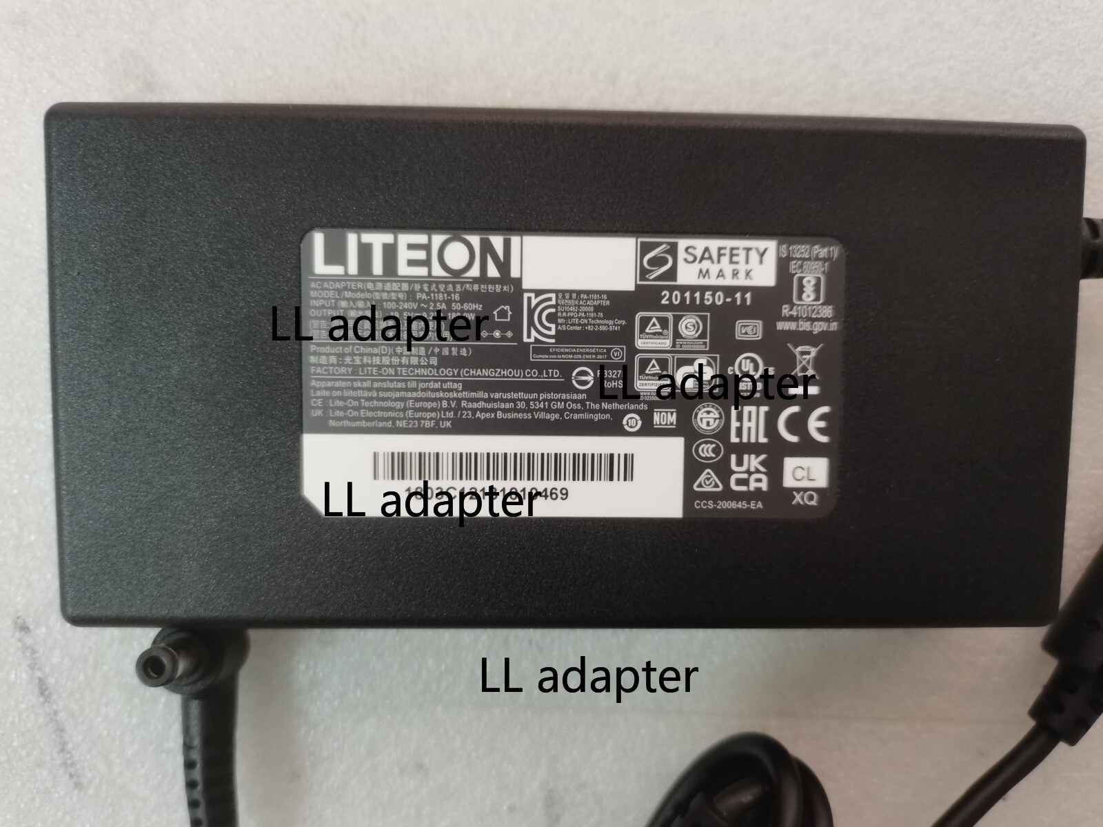 OEM LITEON PA-1181-16 19.5V 9.23A 180W For clevo/Sager NH58HP 5.5*2 5mm Charger