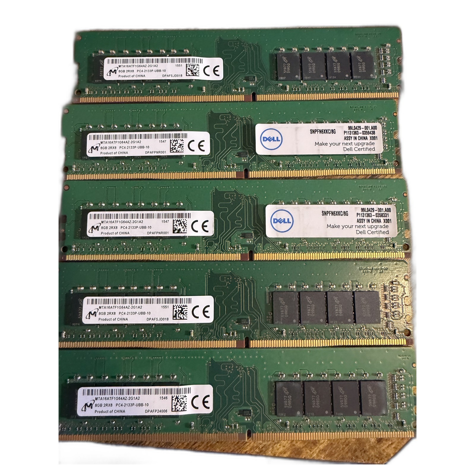 Micron 32GB (4x8GB) DDR4-2133 PC4-17000 2Rx8 UDIMM MTA16ATF1G64AZ-2G1A2