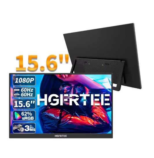 HGFRTEE 15.6" Portable FHD IPS Monitor with USB-C & HDMI