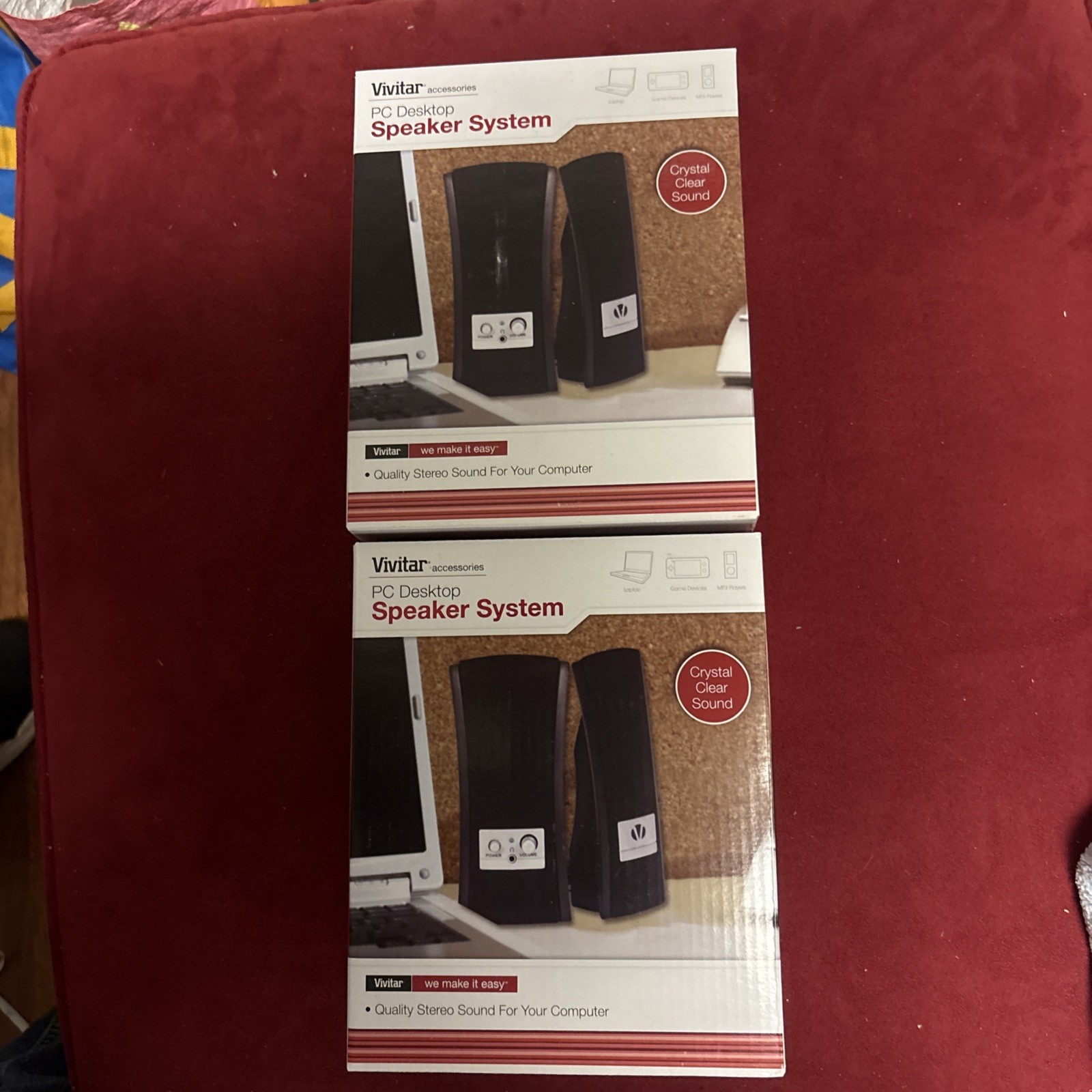 Vivitar PC 2.0 Speaker System + Headphone Jack for Private Listening ( Lot Of 2)