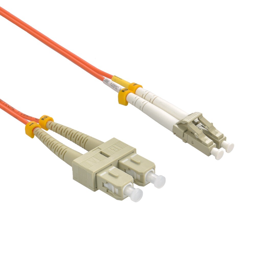 LC to SC Multimode Duplex 62.5/125 Fiber Optic Jumper Patch Cable - 1M/2M/3M/5M