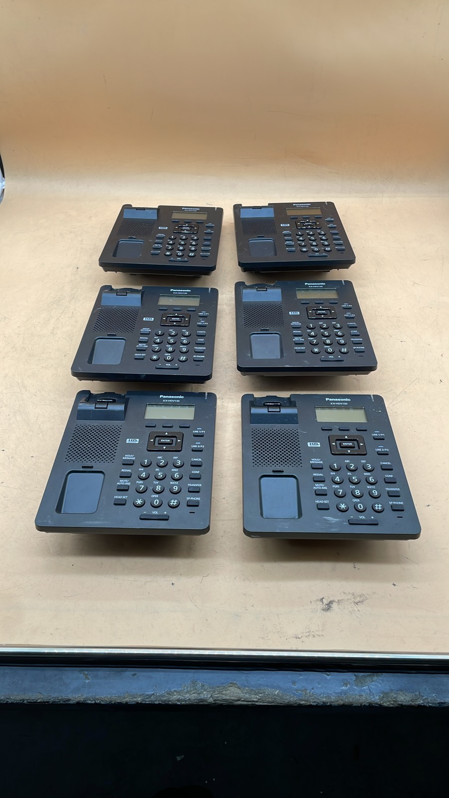 Panasonic KX-HDV130 Standard SIP IP Phone Black Base Unit Only Business Lot of 6