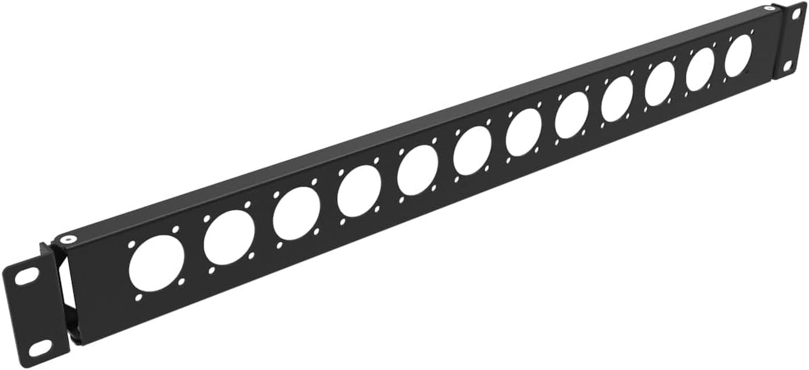 1U Hinged D-Series 12-Port Punch-Out Panel for 19" AV and Computer Racks