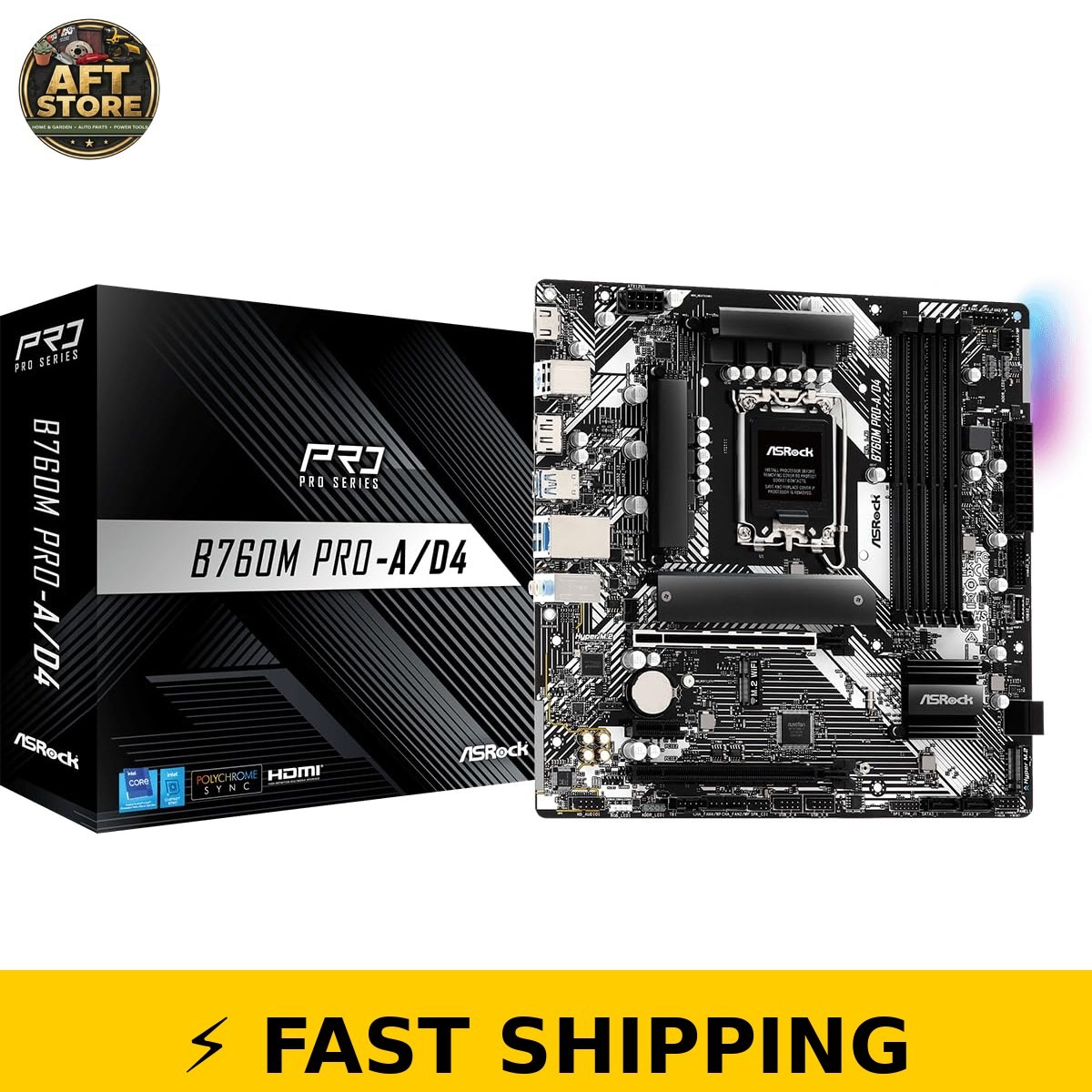 ASRock B760M Pro-A D4 Micro ATX Motherboard for Intel Gen 12-14