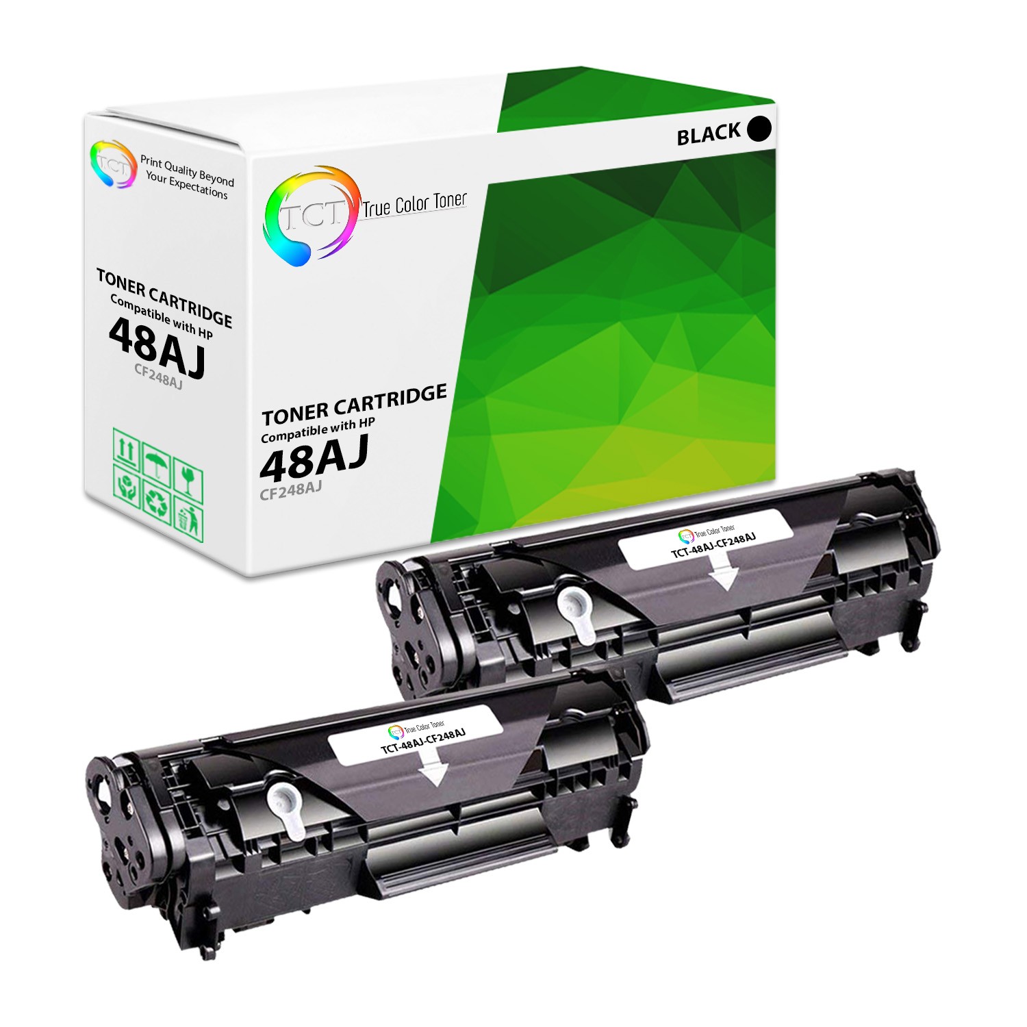 2Pk TCT Premium 48AJ CF248AJ Black Jumbo for HP M15w, MFP M28w Compatible Toner
