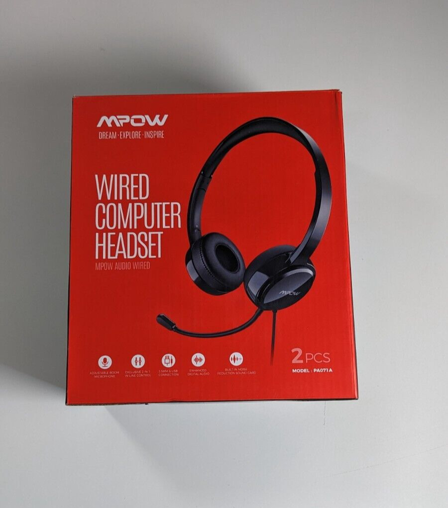 MPOW (PA071A) Wired Computer Headset- 2 pack