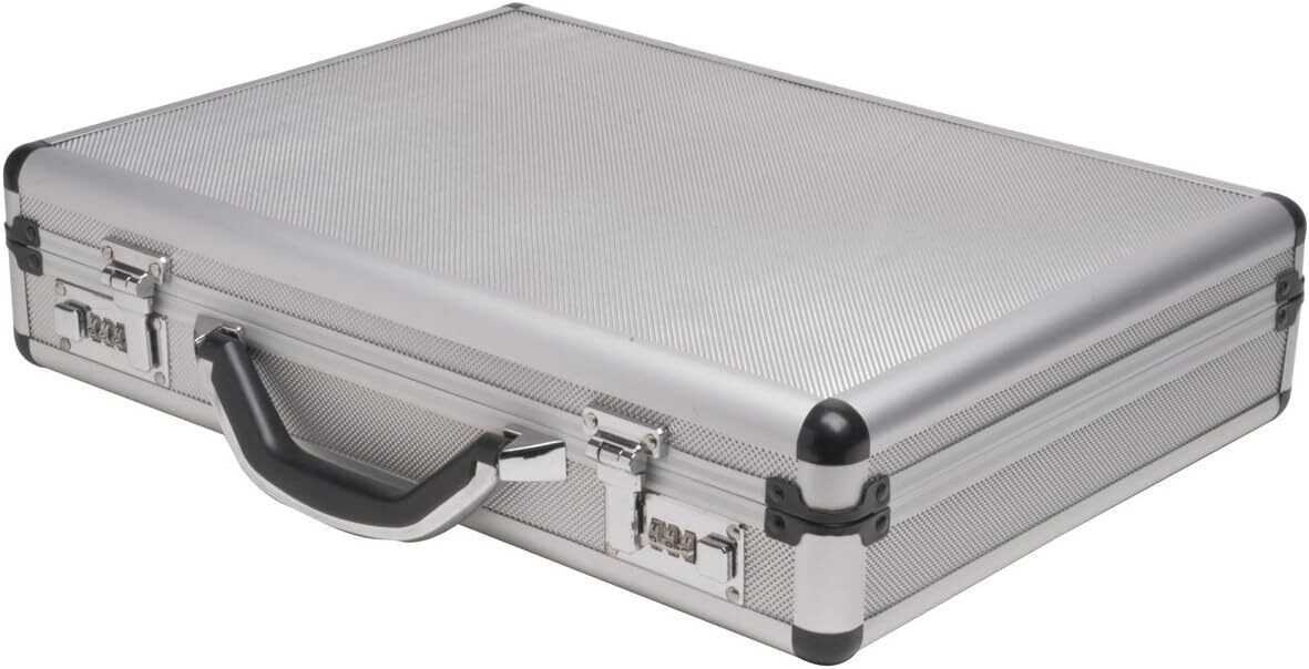 RoadPro (SPC-931R) 17.5in x 4in x 13in - Silver Aluminum Briefcase, Medium