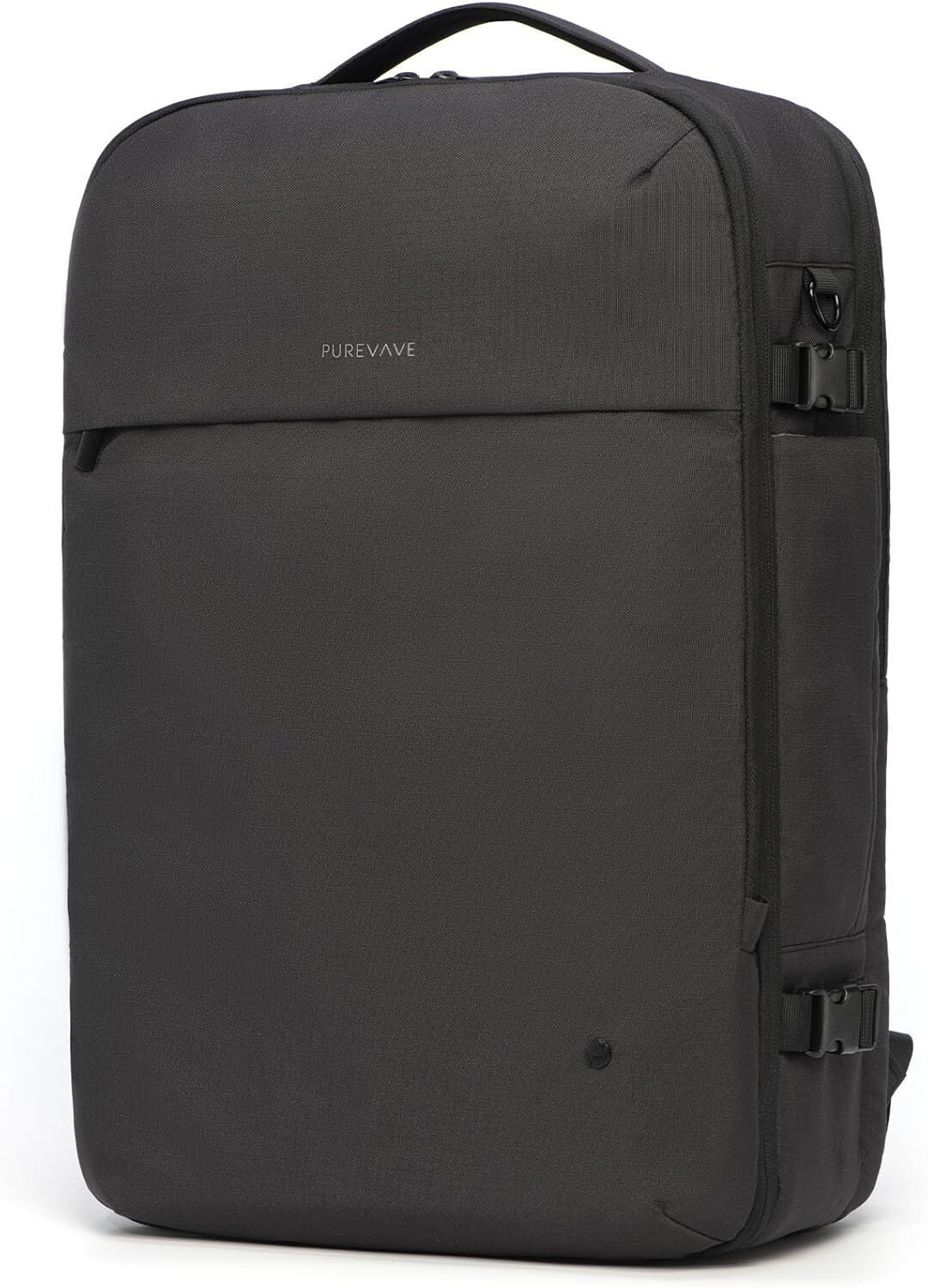 PUREVAVE 30L Travel Laptop Backpack Water-Resistant YKK Carry-On Black