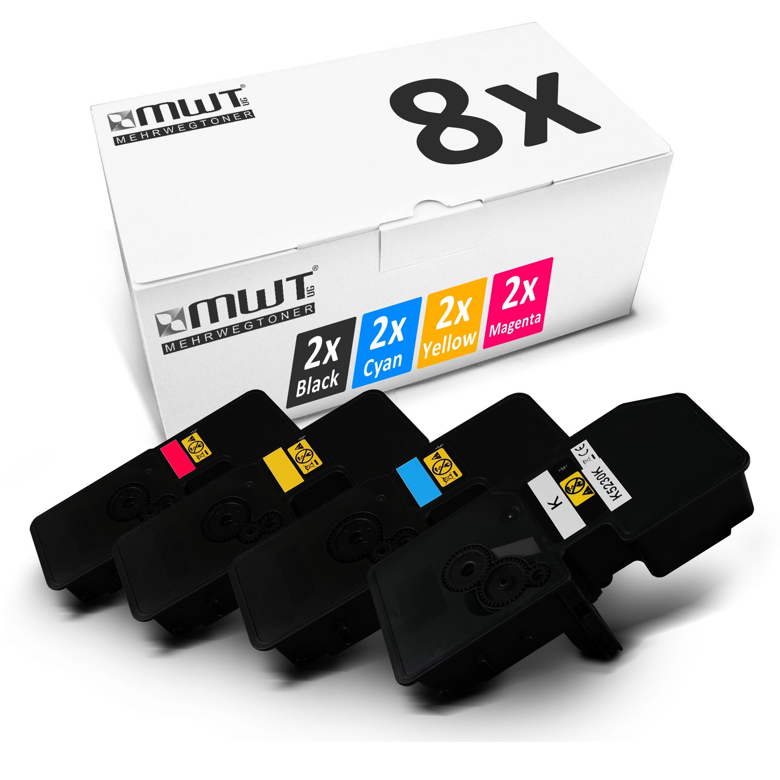8x MWT Cartridge for Utax P-C 2650 DW with approx. 3,000 / 4,000 pages each