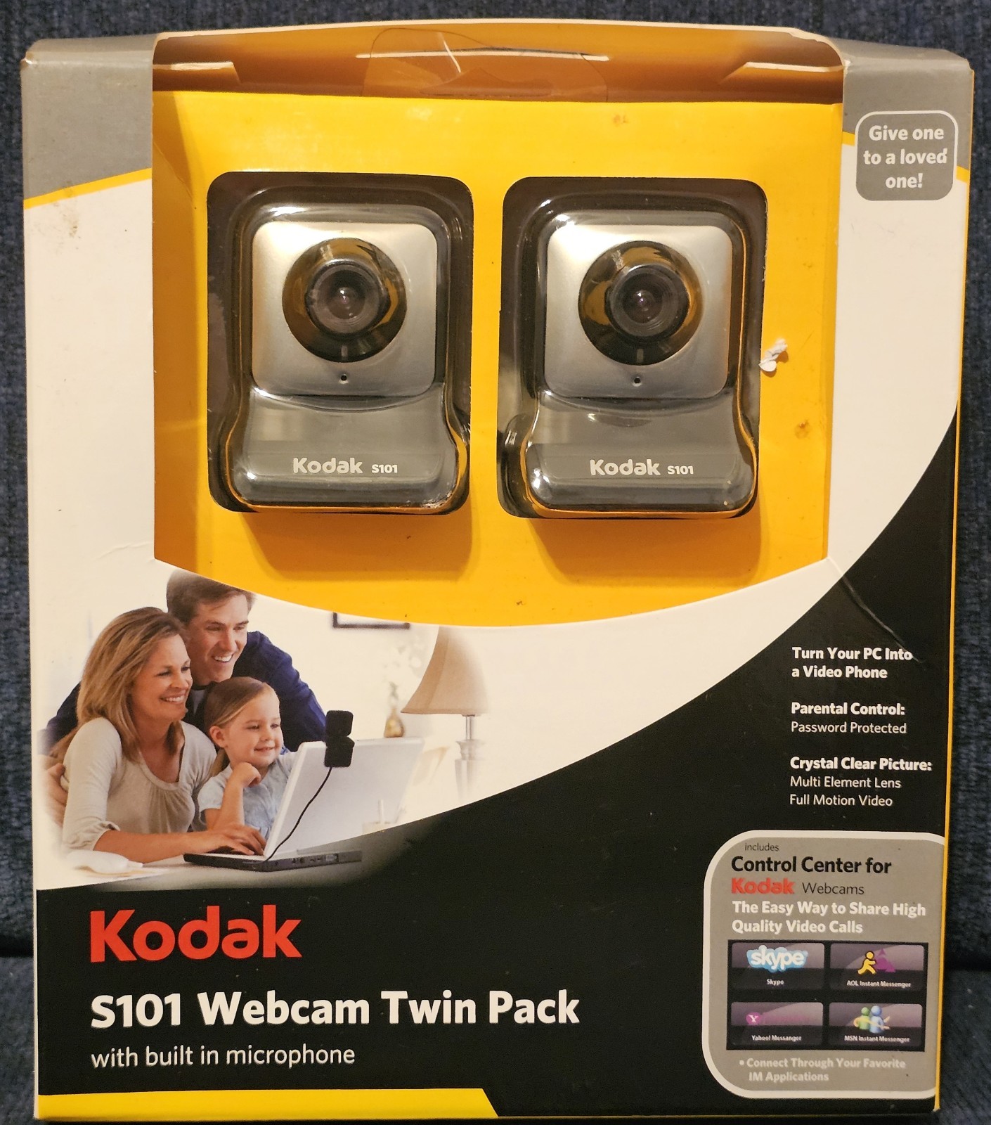 Kodak S101 Webcam Twin Pack Built In Microphone Skype Compatible Vintage 2010