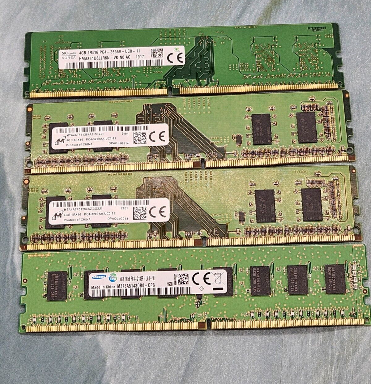 Samsung/ SK Hynix 16GB Lot of 4 (4x4GB) Desktop Memory RAM DDR4  (Tested)
