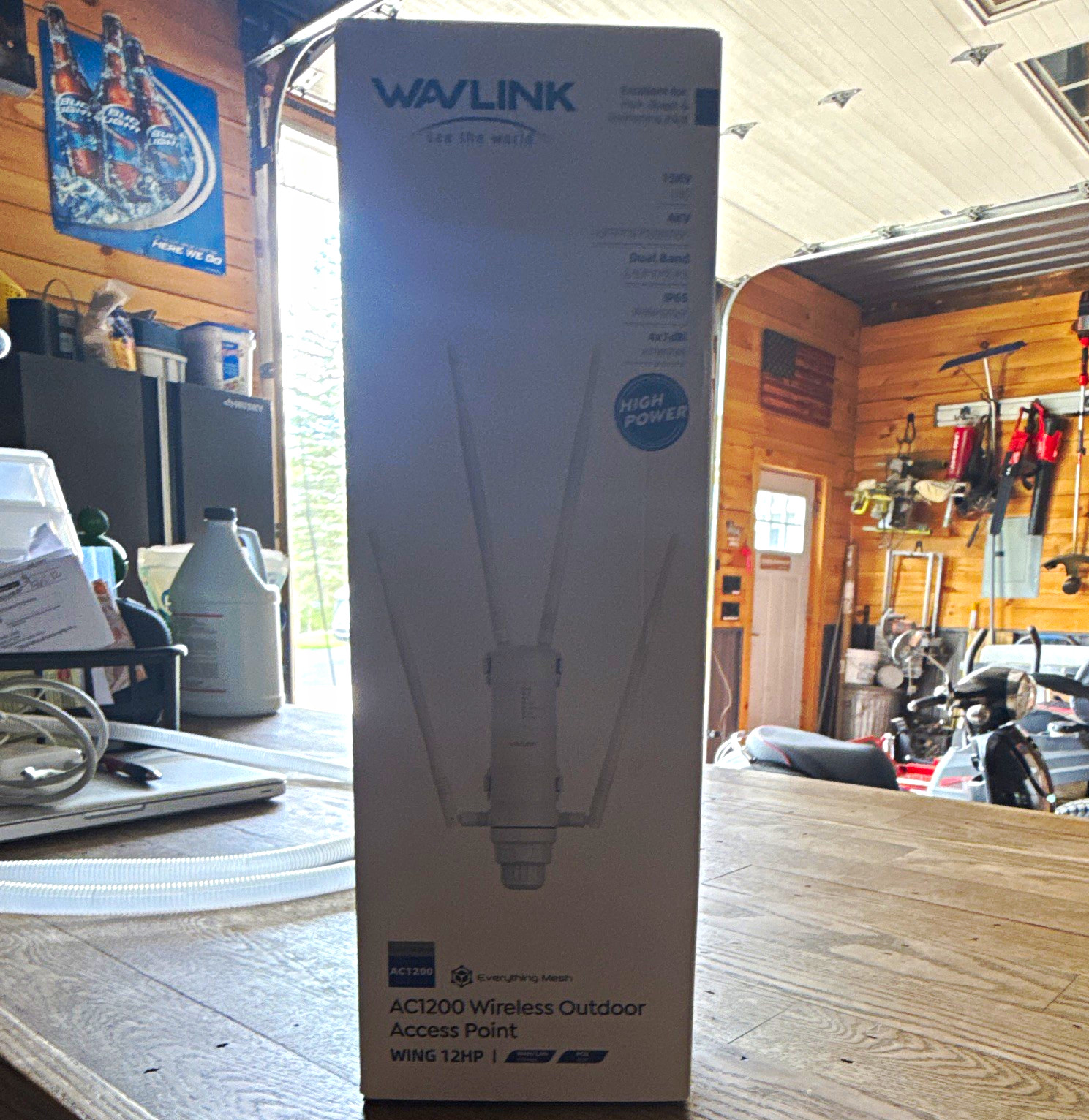 Wavlink AC1200 Dual-Band Outdoor Access Point PoE White, 2x Gigabit WING 12HP