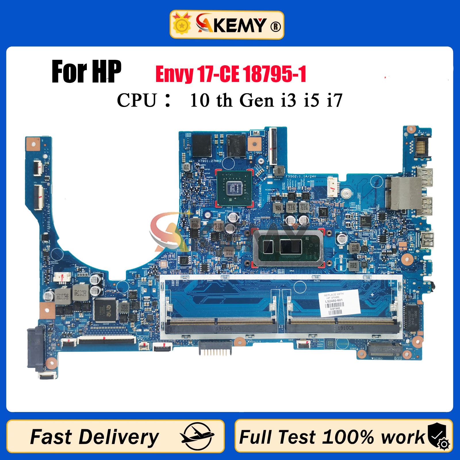 18795-1 L52449-601 L52450-601 i5 i7 For HP Envy 17-CE 17M-CE Laptop Motherboard