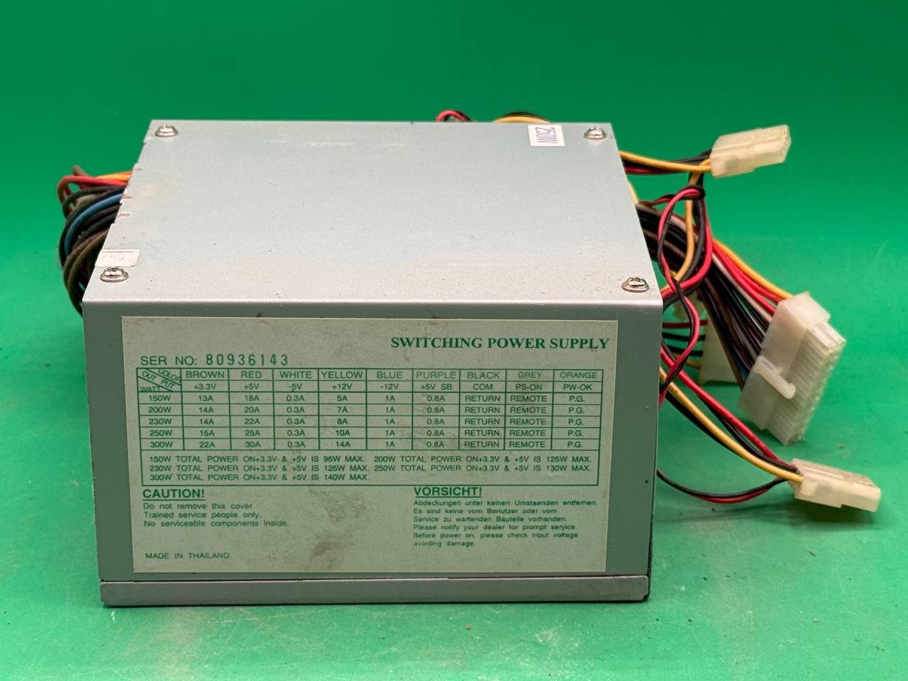 250W ATX Desktop PC Switching Power Supply 20-Pin Vintage PSU TC