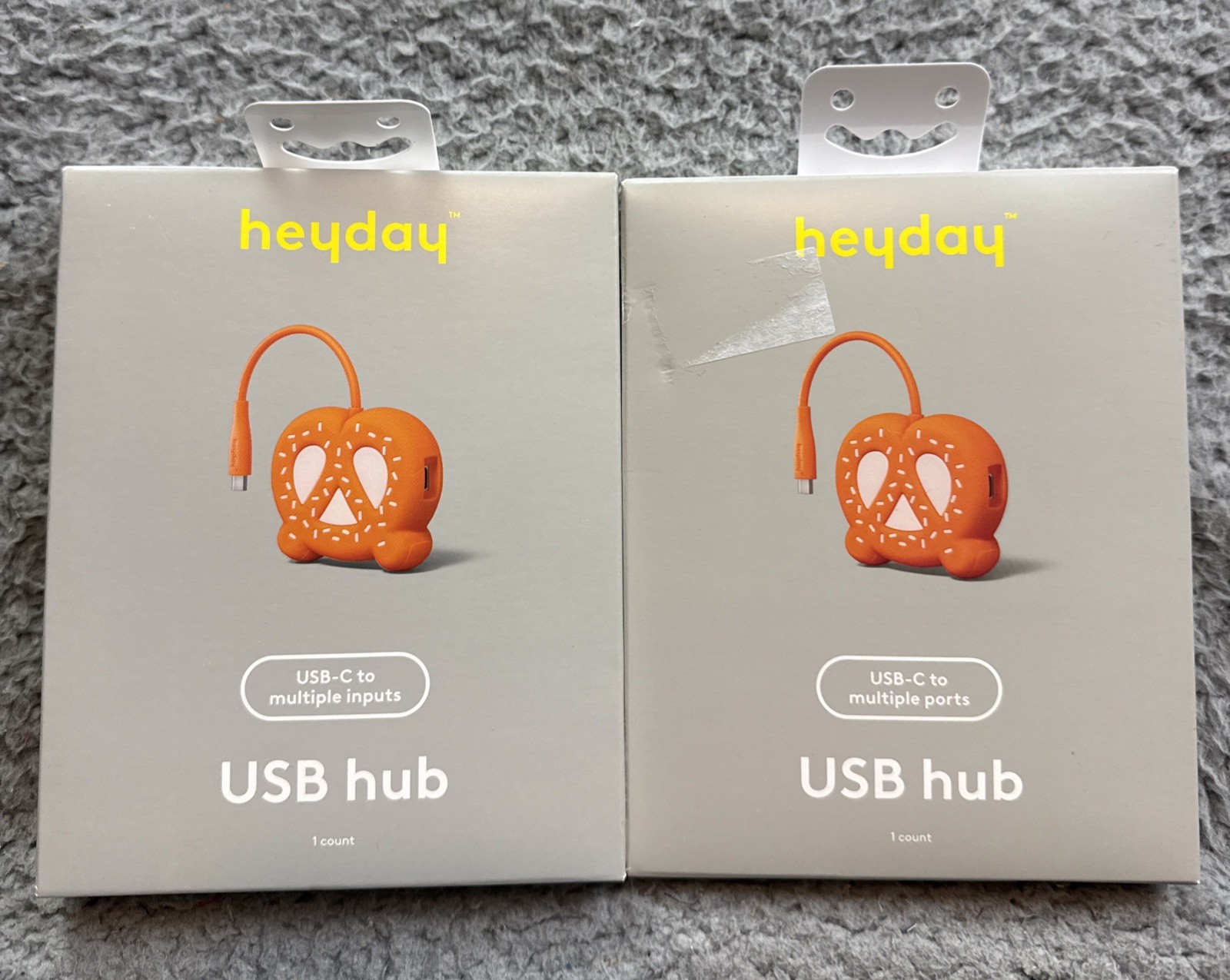 2x Heyday Novelty USB-C Hub - Pretzel