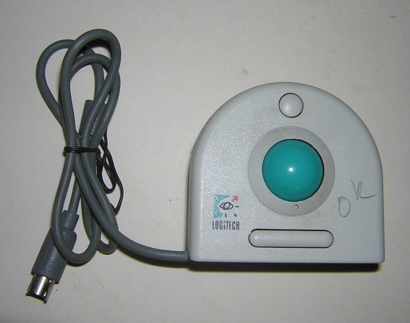 Vintage Logitech Trackman Clip-On PS/2 TrackBall 2-Button Mouse No Clip