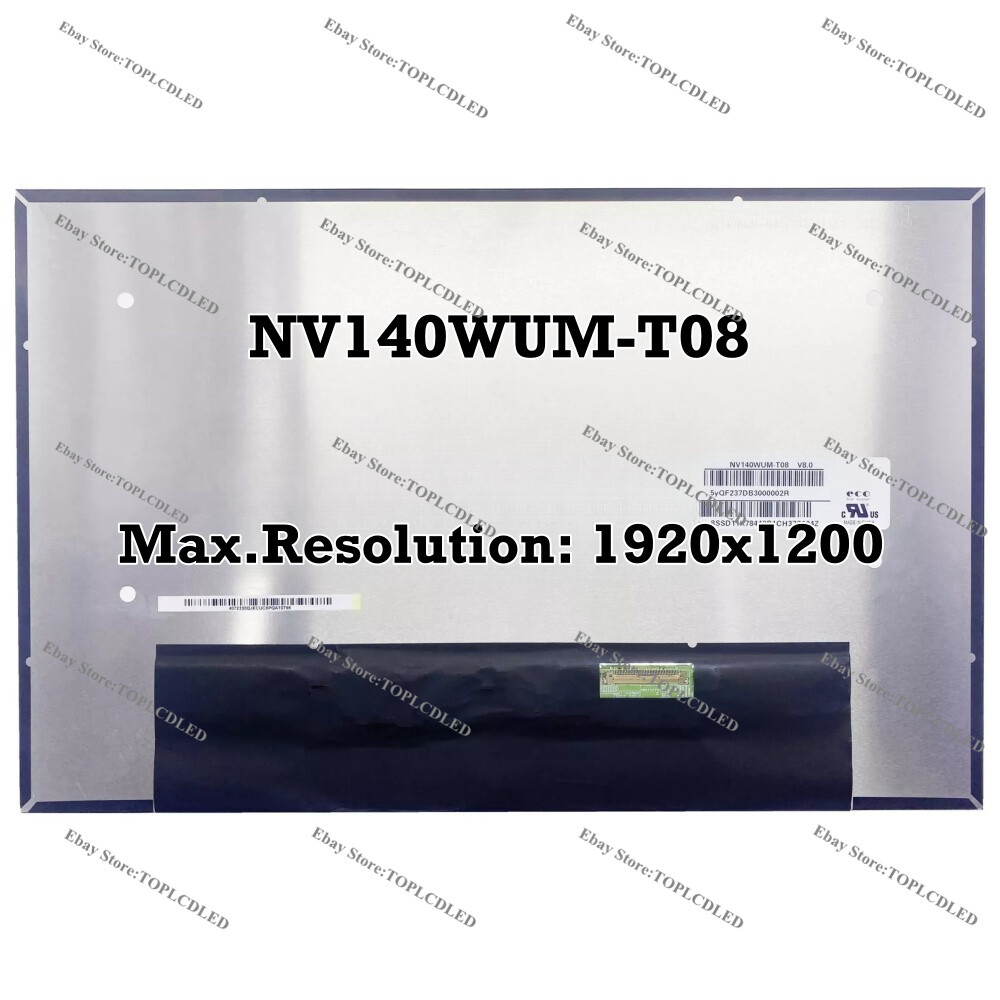 NV140WUM-T08 V8.0 14" New LED LCD Screen 1920x1200 Display Digitizer