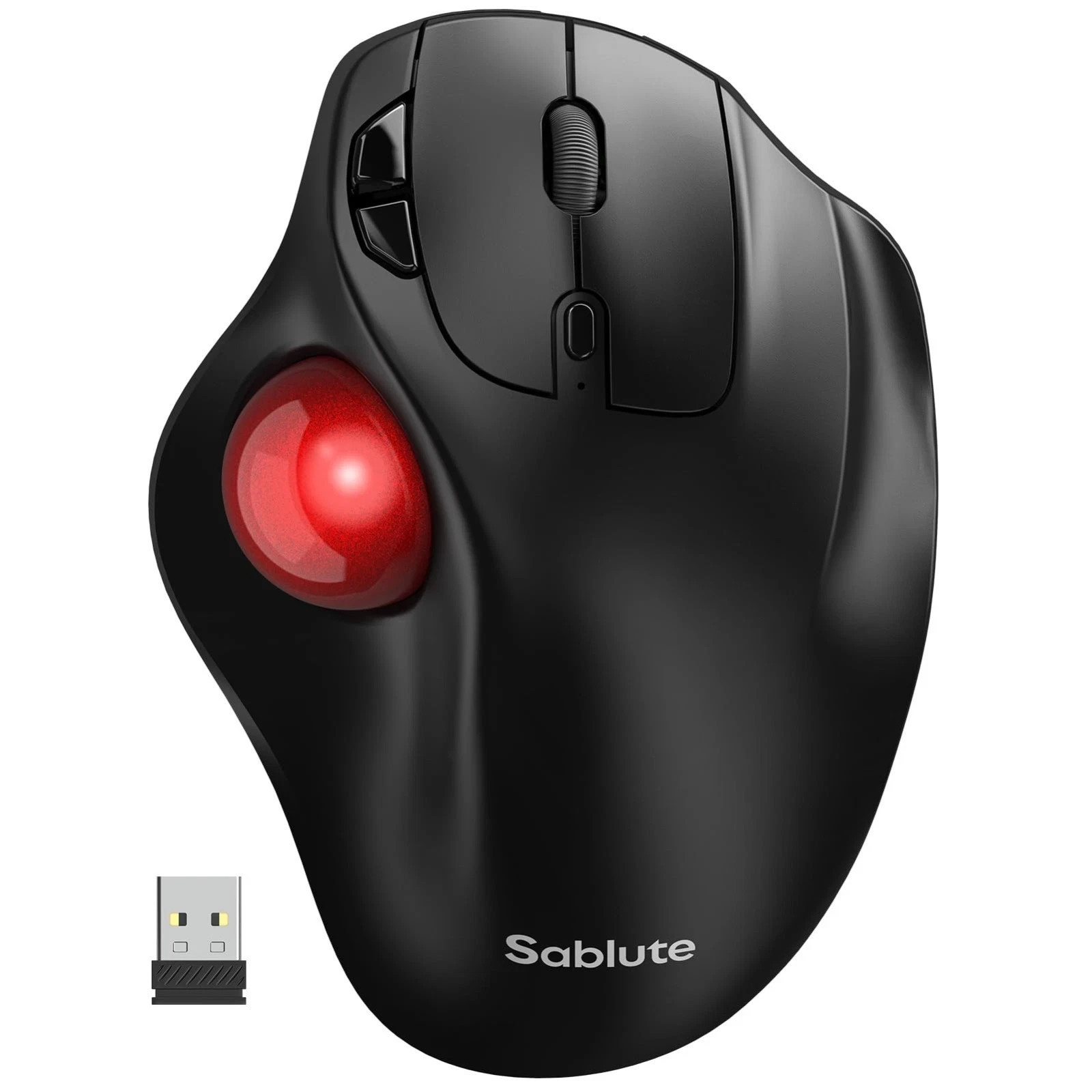 SABLUTE MAM2 Wireless Trackball Mouse, Rechargeable Ergonomic Mouse with Thumb C