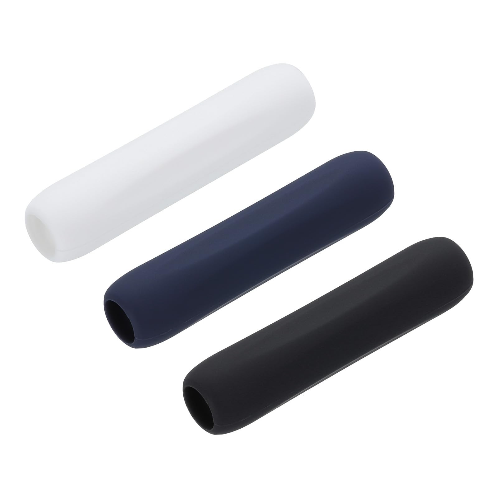 MECCANIXITY 3pcs Pen Grip Silicone Case Ergonomic Black,White,Blue 