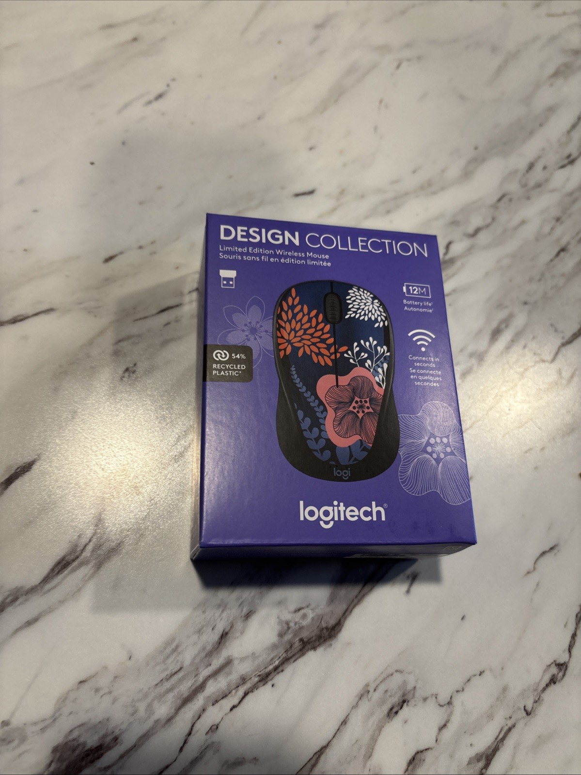 Logitech Wireless Mouse Design Collection Limited Edition Floral Pattern *NEW*