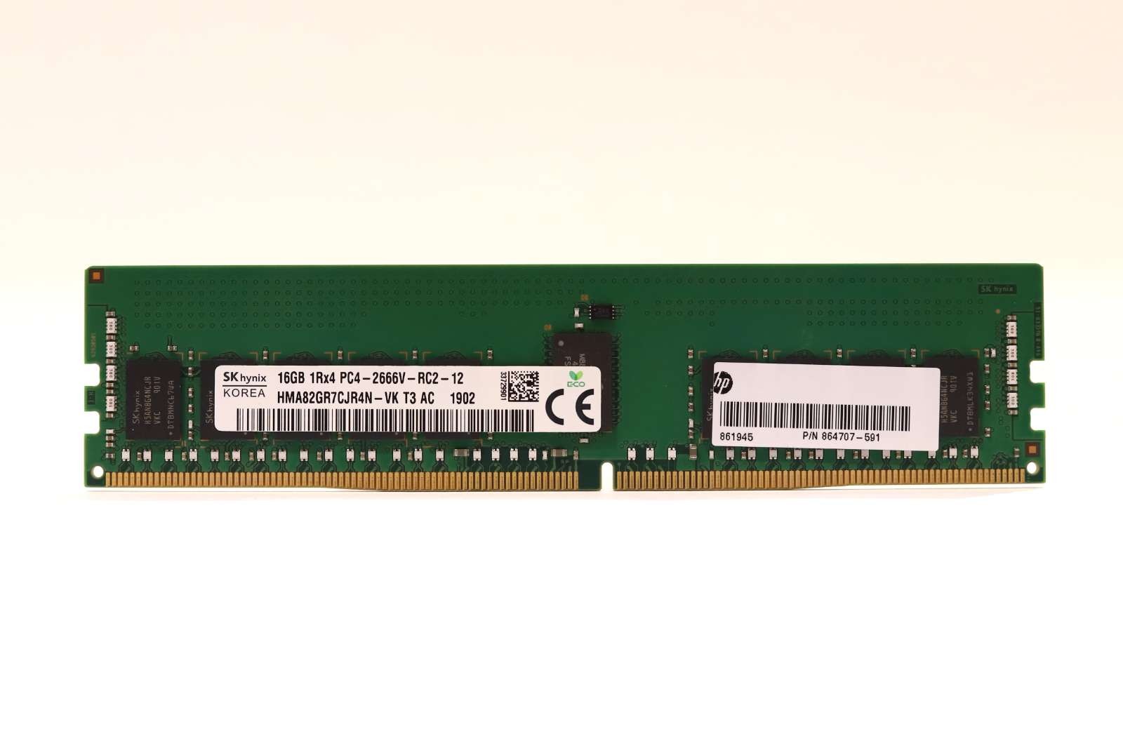 SK Hynix 16GB 1Rx4 PC4-2666V-RC2-12 ECC REG Server Memory P/N: HMA82GR7CJR4N-VK