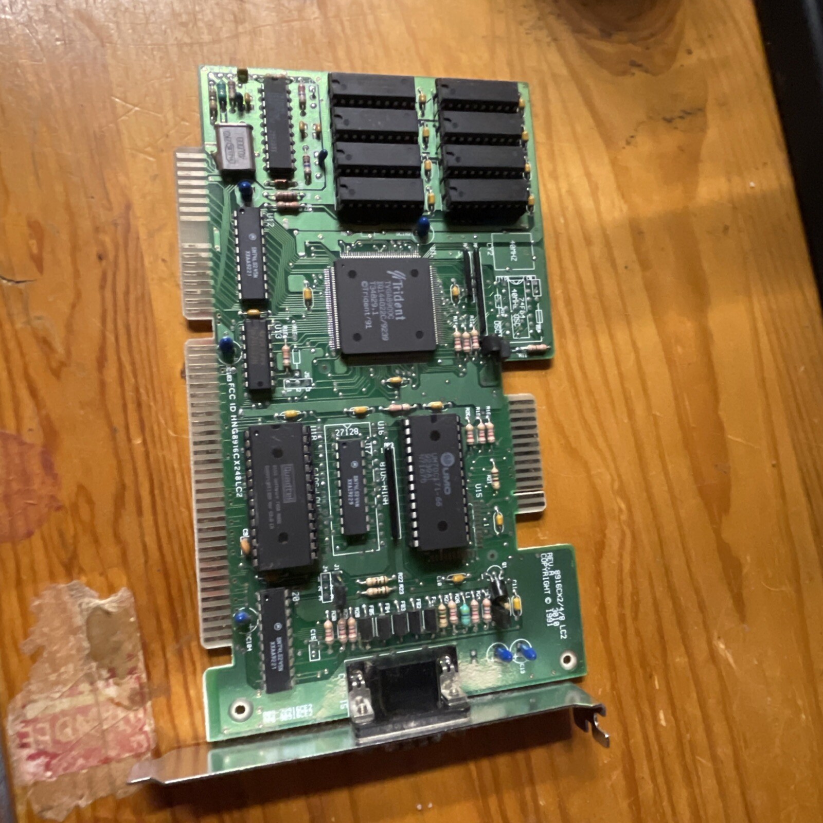 VINTAGE 1991 TRIDENT TVGA8900C 1 MEG TVGA8900C 16 BIT ISA VGA CARD 8916CX2 MXB94