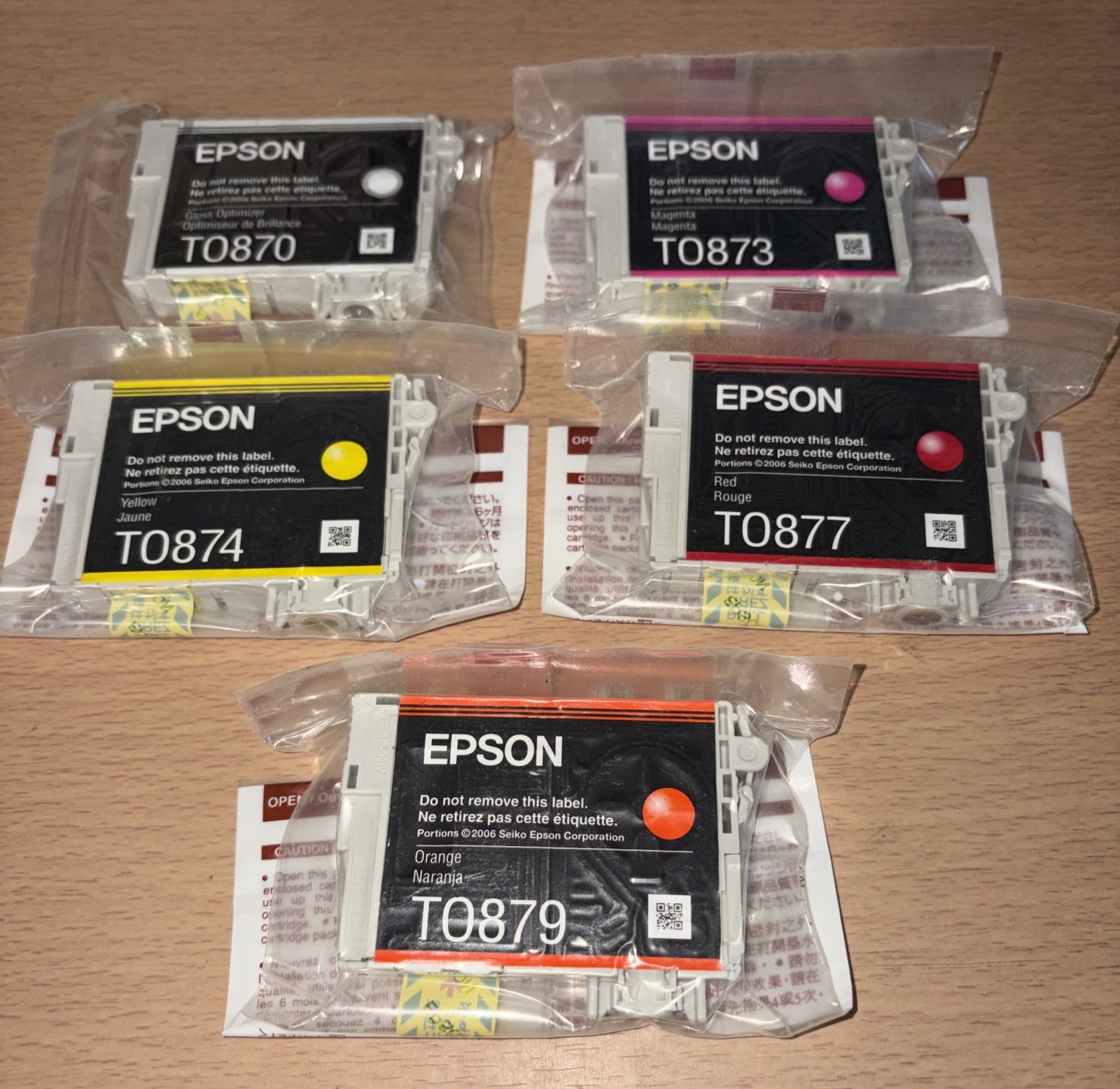 GENUINE SET #87 EPSON T0870-T0873-T0874-T0879 INK STYLUS PHOTO R1900 T087