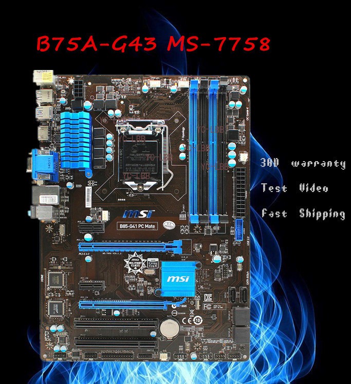 FOR MSI B85-G41 PC Mate Motherboard VGA HDMI DVI Intel ATX LGA1150 DDR3 32GB XU