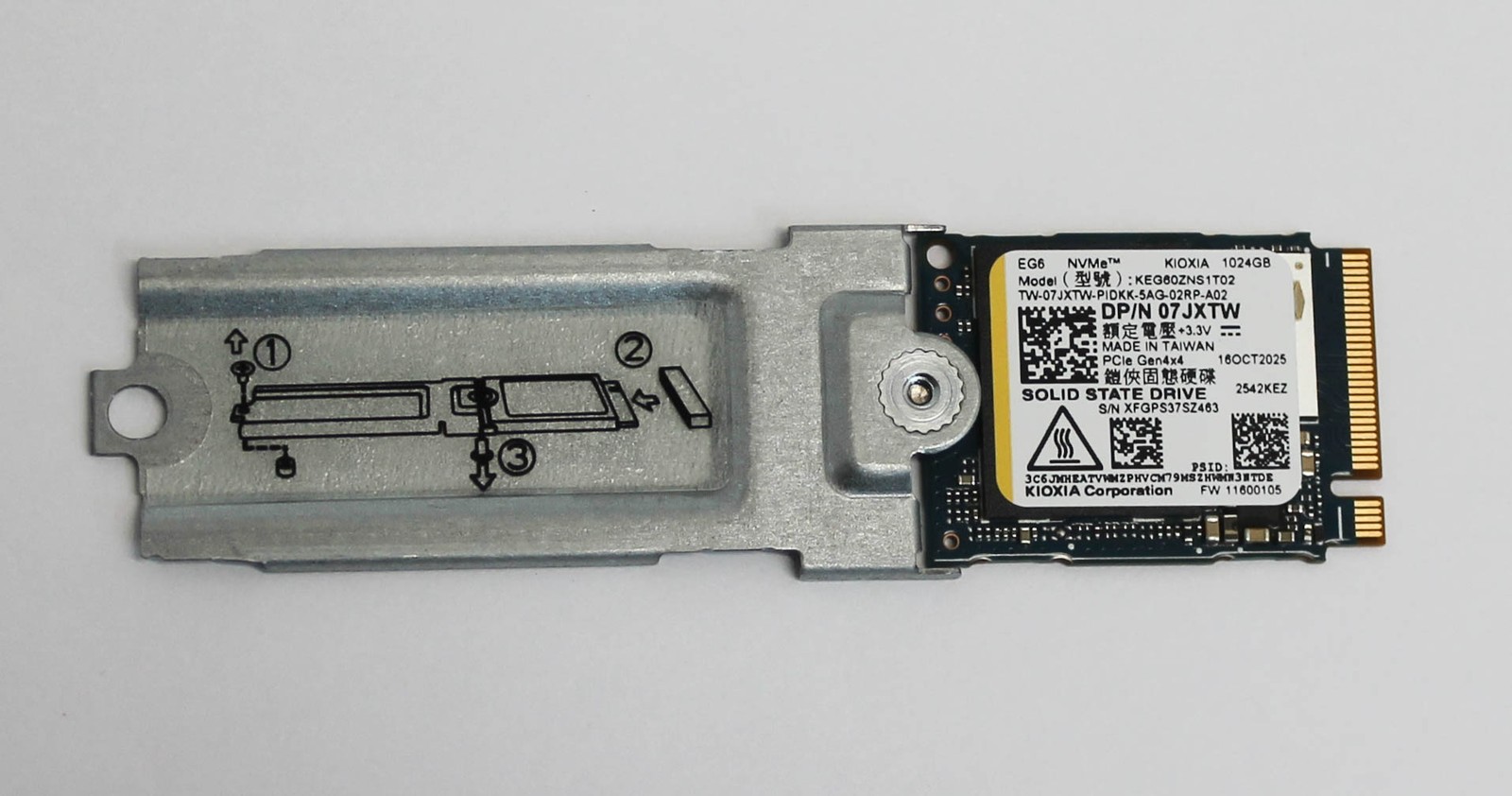 07JXTW DELL SSD 1TB NVME 2230 G44 30S3 QLC EG6 16 PLUS DB16250 "GRADE A"