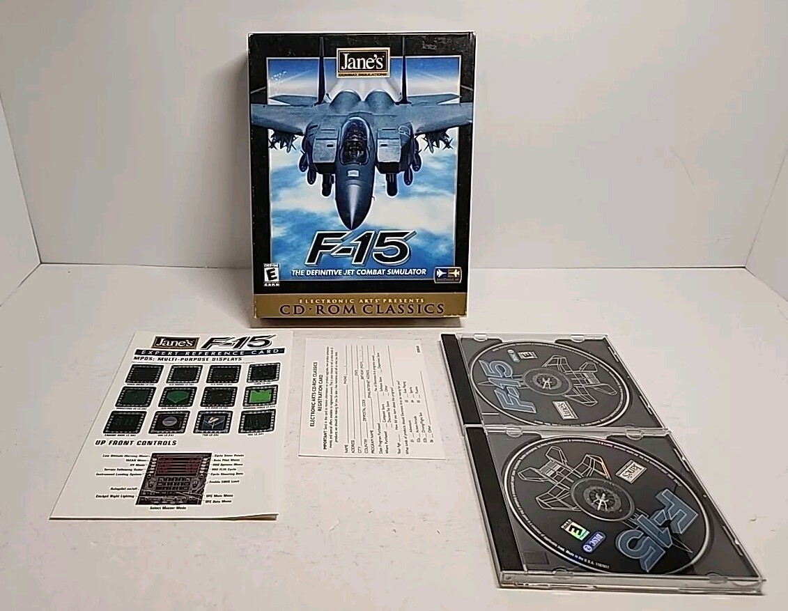 Vintage PC CD-R Game Jane's Combat Simulations F-15 The Definitive Jet Combat  