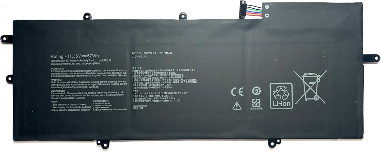 11.55V 57Wh C31N1538 C31Pq9H 0B200 02080000 Replacement Laptop Battery