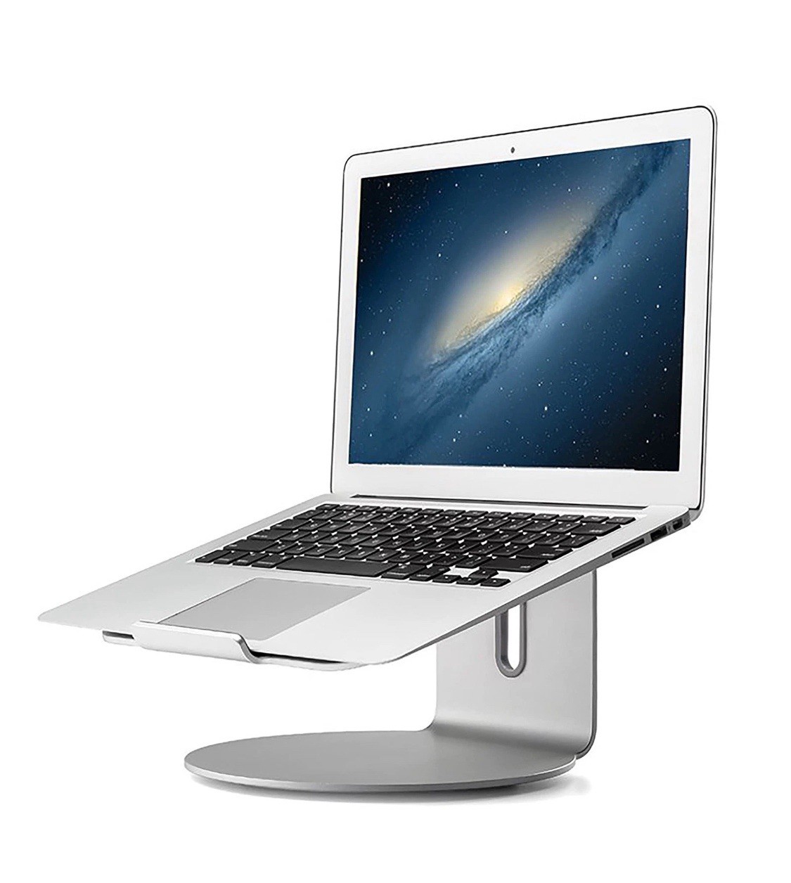 E4 - Laptop Stand with 360 Rotating Base & Built-in Cable Ring Ergonomic