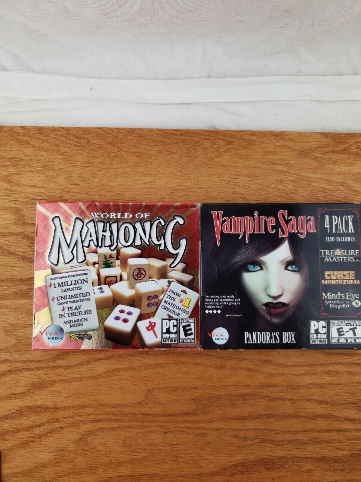 New, World Of Mahjongg & Vampire Saga 4 Pack,read description computer games