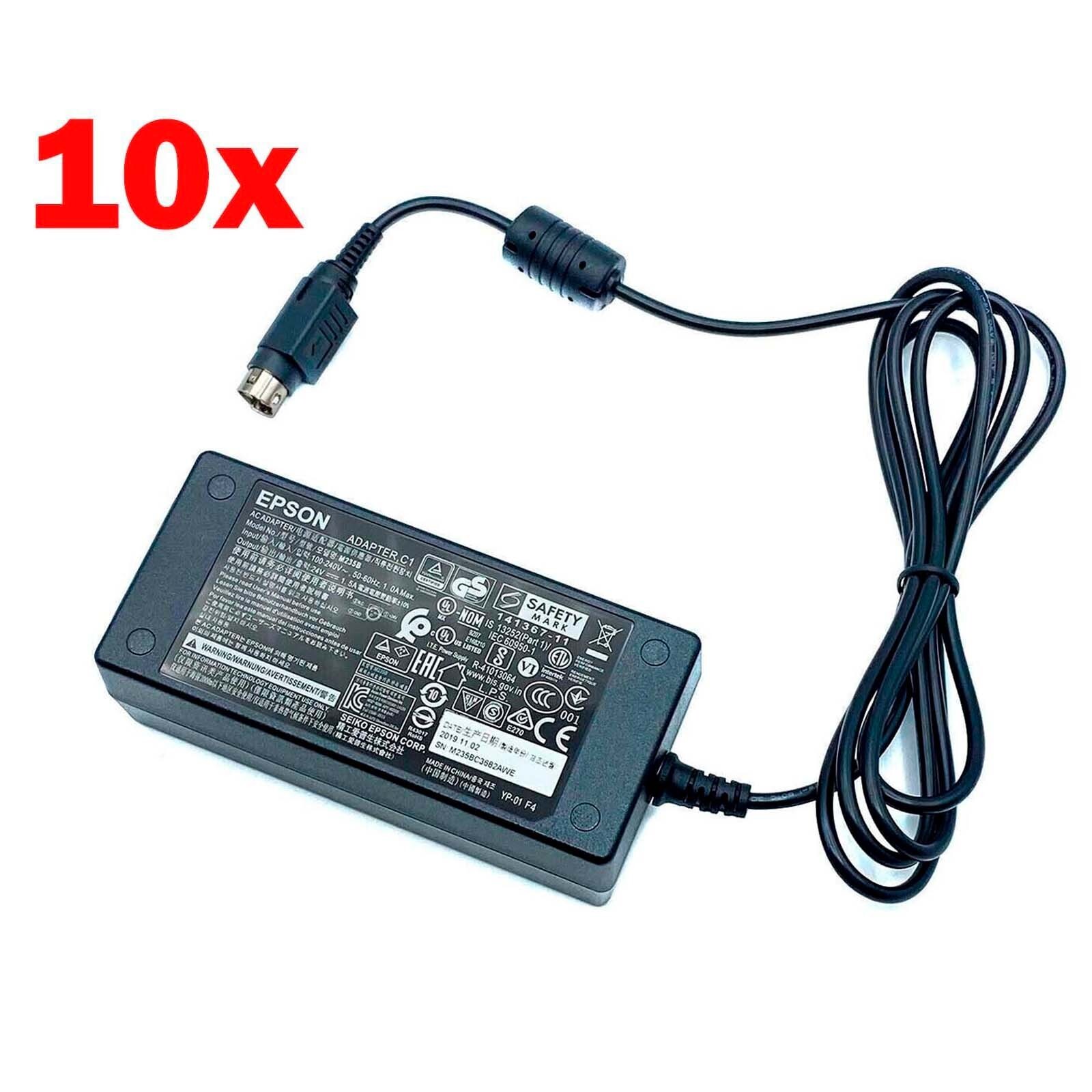 Lot of 10 - Epson 24V 1.5A 3 PIN AC Adapter for TM-T88 TM-T88II Printer no Cord