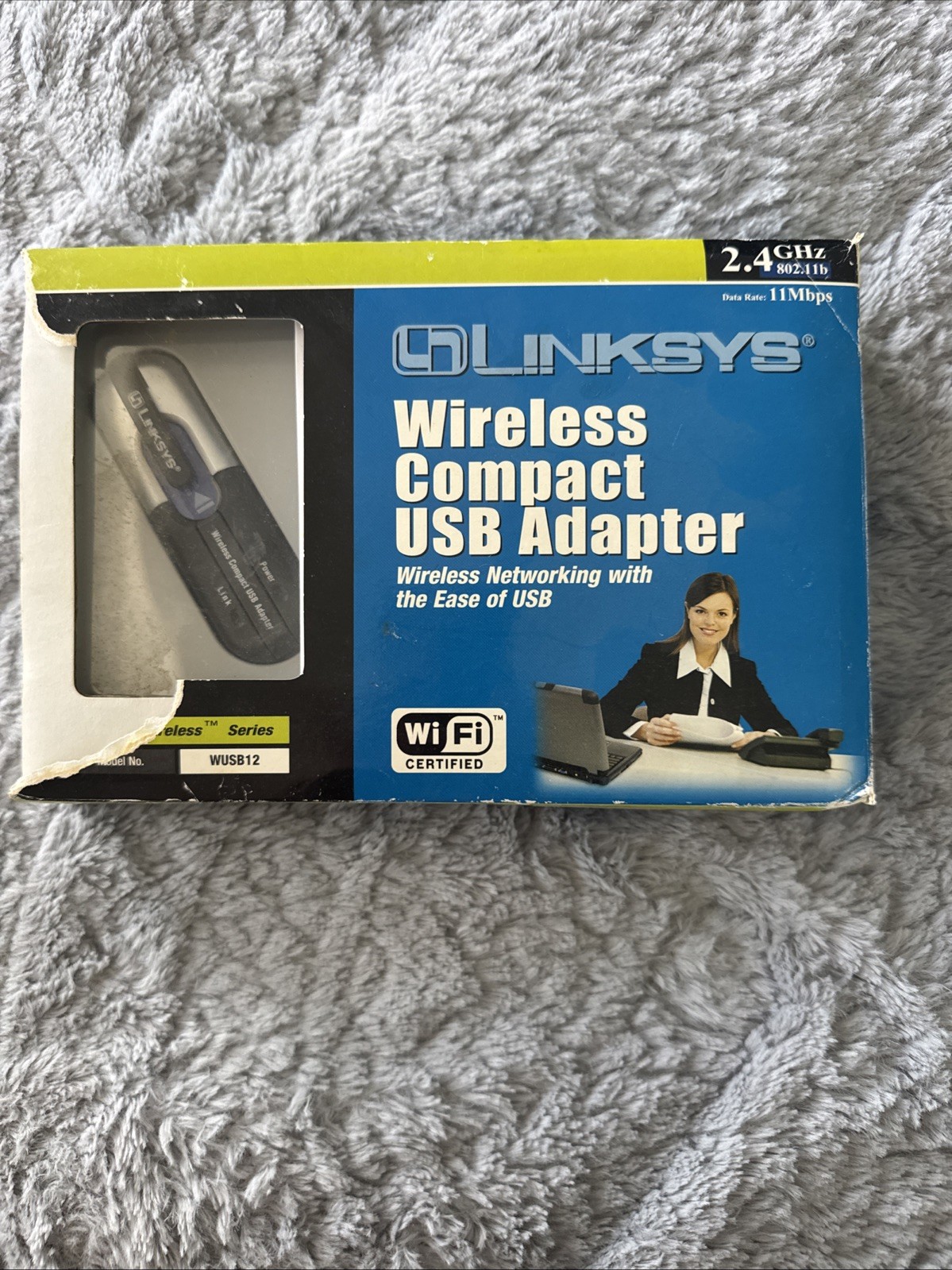Vtg Linksys WUSB12 Wireless B Compact USB Adapter Portable Wireless Connectivity