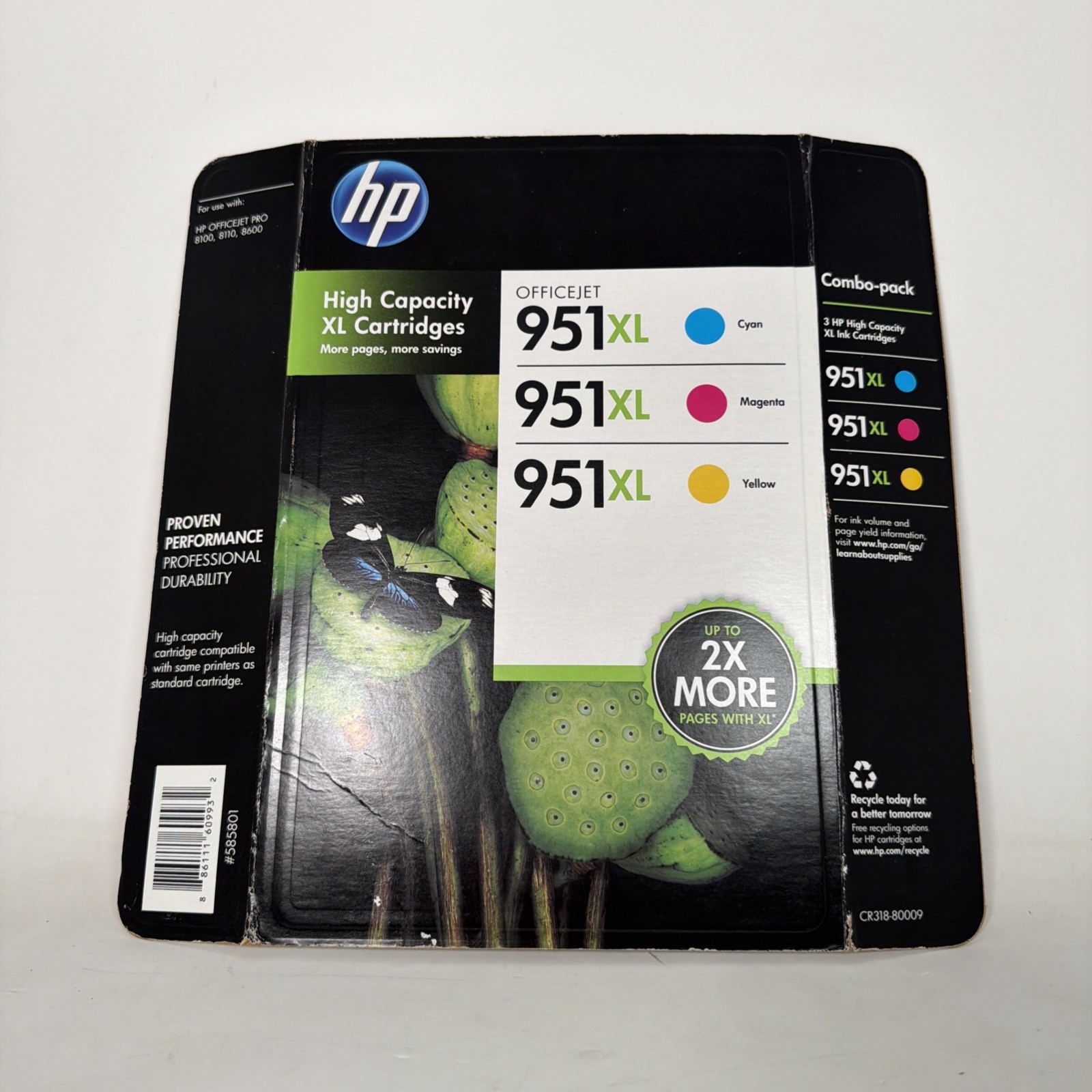 HP 951XL Ink Cartridges Cyan Magenta Yellow 3-Pack Genuine Original EXPIRED 2015