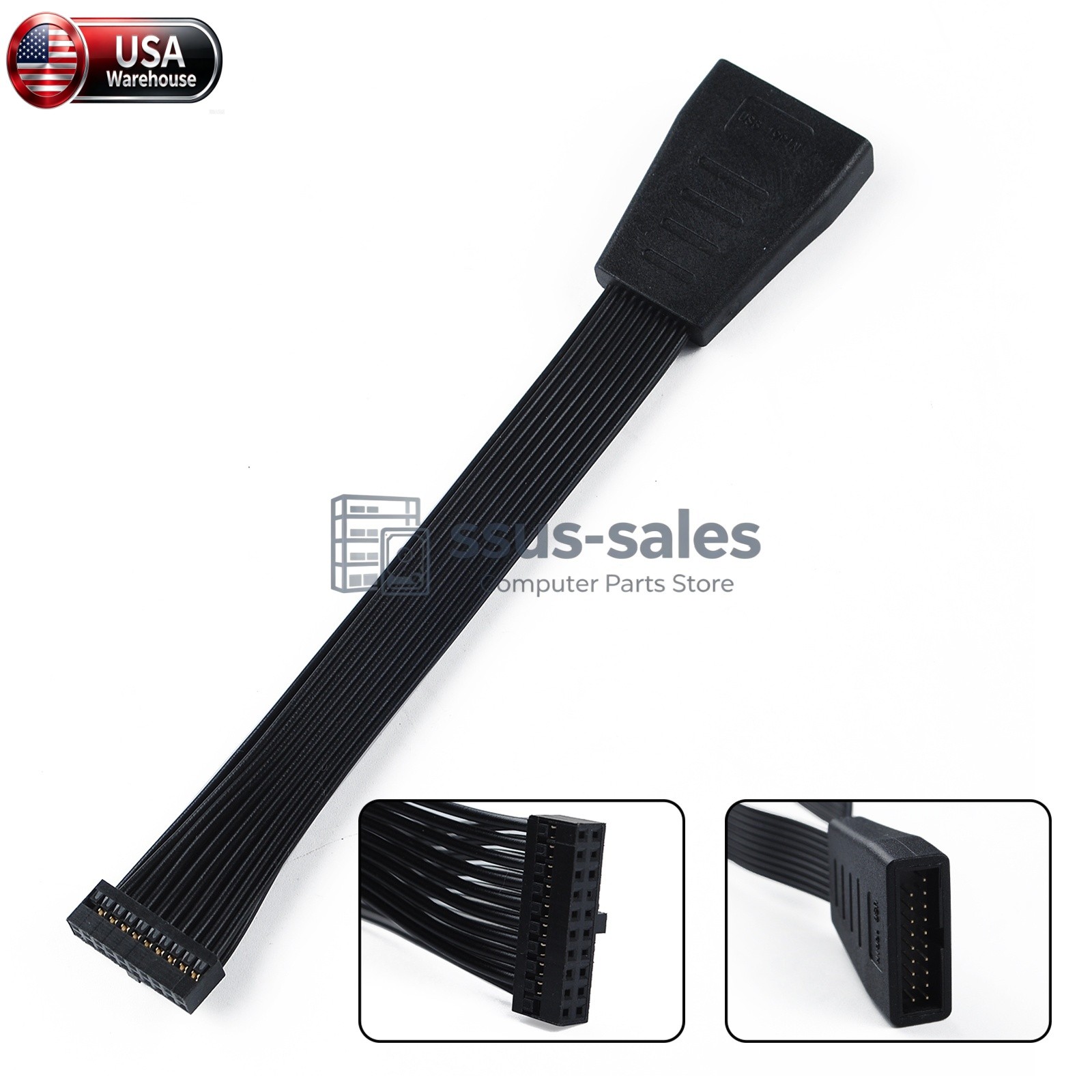 USB 3.0 19Pin Male to 20Pin Female Header Extension Cable 15CM For Motherboard