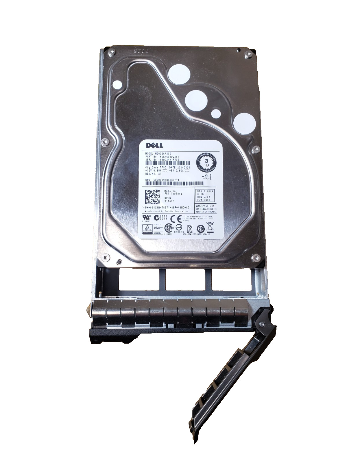 Dell 014X4H 3TB 7.2K 6Gb/s 64MB Cache 3.5" SAS HDD Hard Drive MG03SCA300