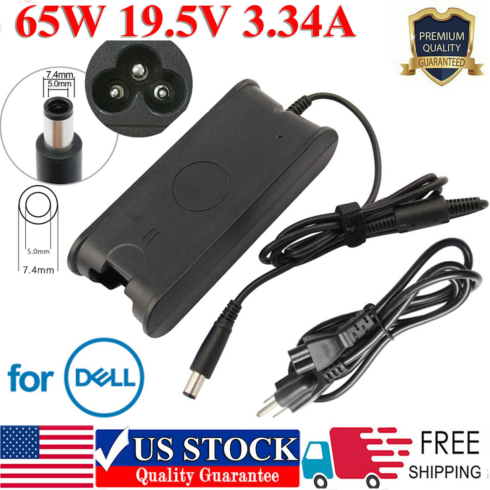 For Dell Chromebook 11-3180 3189 11-3120 P26T P22T Laptop AC Adapter Charger 65W