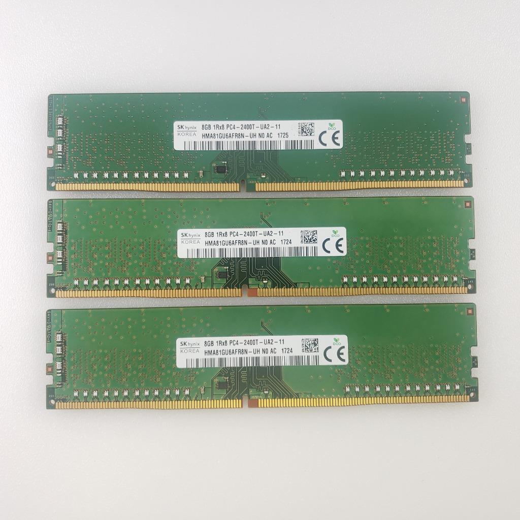 SK Hynix 24GB (3x8GB) 1Rx8 PC4-2400T DDR4-2400 RAM Memory HMA81GU6AFR8N-UH