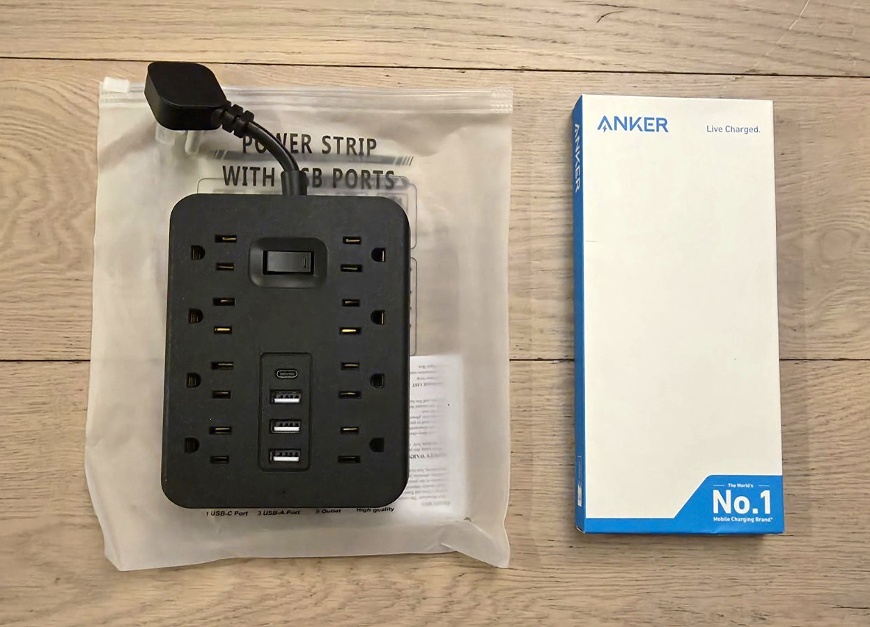 [OPEN BOX DEAL] 12-in-1 Power Strip PLUS Anker USB-C Cable 6 ft 2-Pack 60W