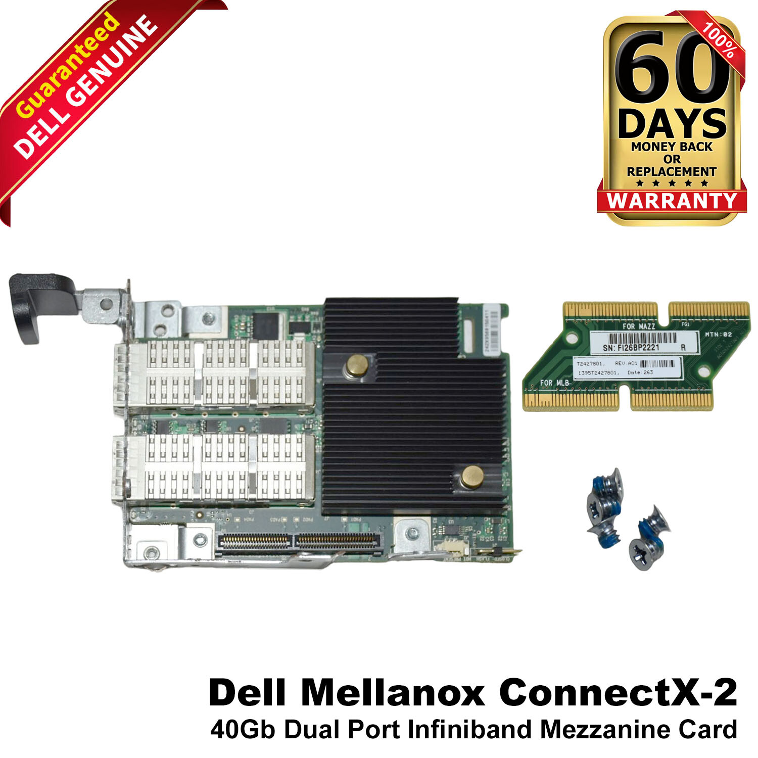 New Dell CloudEdge C6220 Mellanox ConnectX-2 Dual-Port 40GBs QDR Network Card