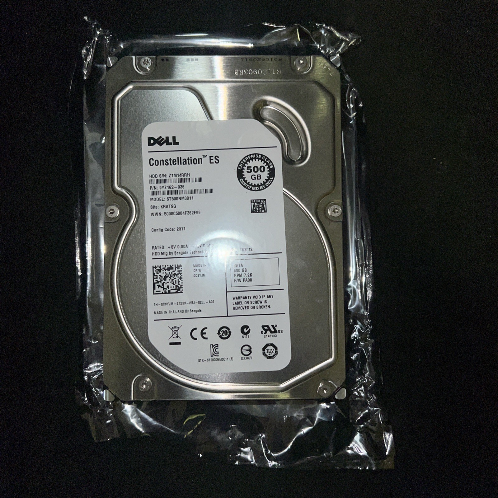 Seagate Constellation ES 500GB 3.5" 7.2k SATA Enterprise Hard Drive ST500NM0011