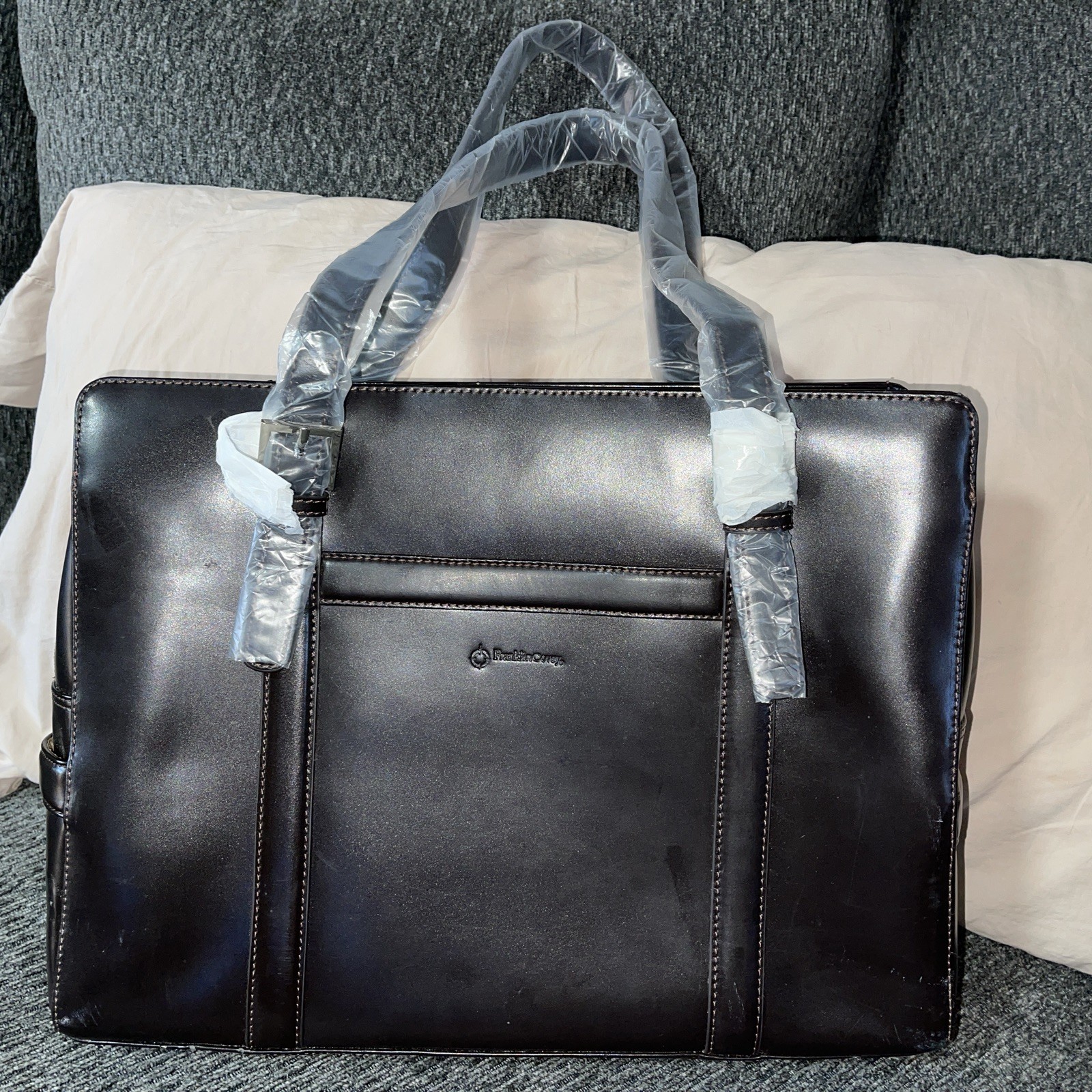 NWOT Franklin Covey Dark Brown Leather Briefcase Organizer (B1)