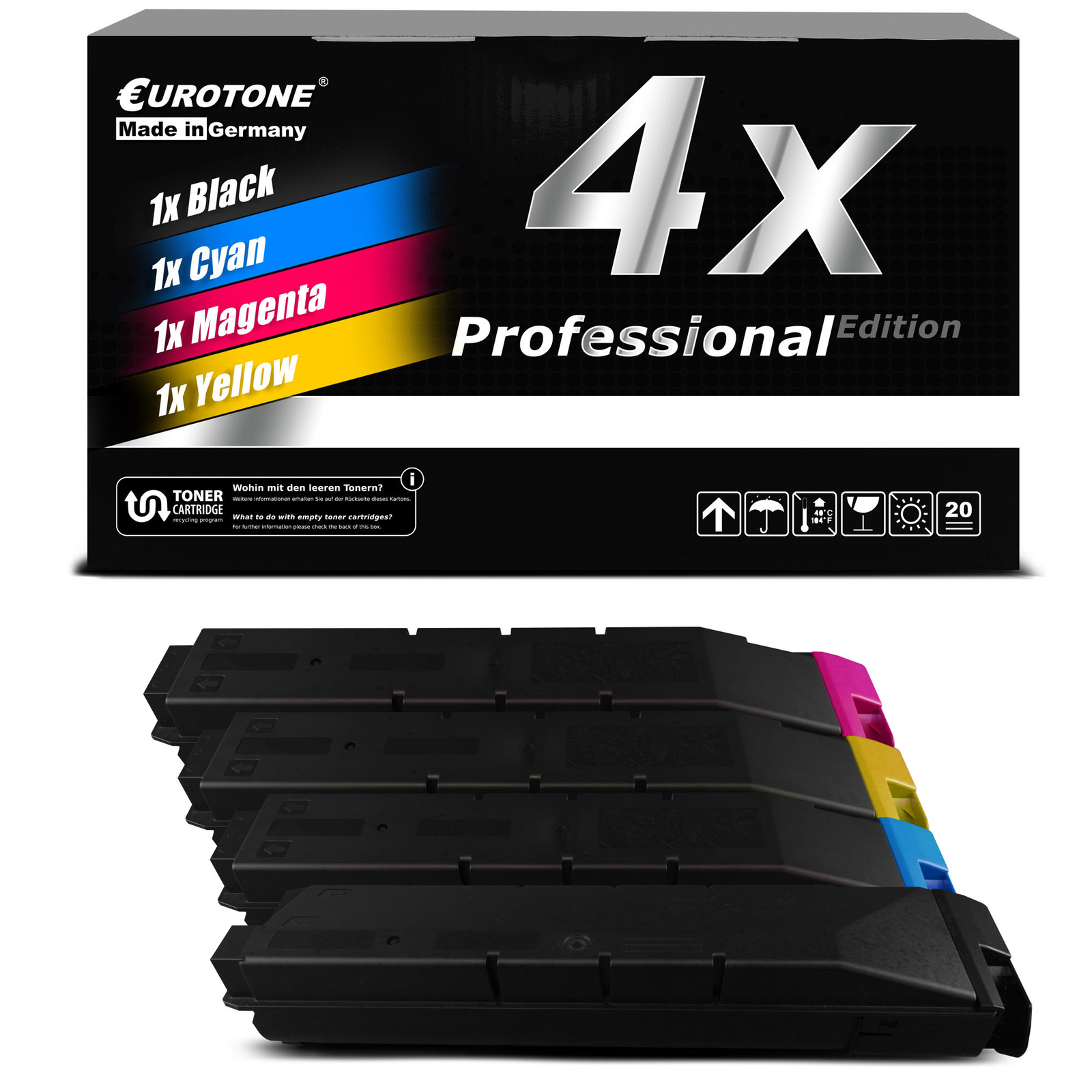 4x Eurotone PRO Toner Cartridge Compatible with Kyocera TASKalfa 3051-ci 3050-ci
