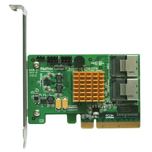 HighPoint ROCKETRAID 2720SGL 8xPort RAID PCI Express Low Profile Controller Card