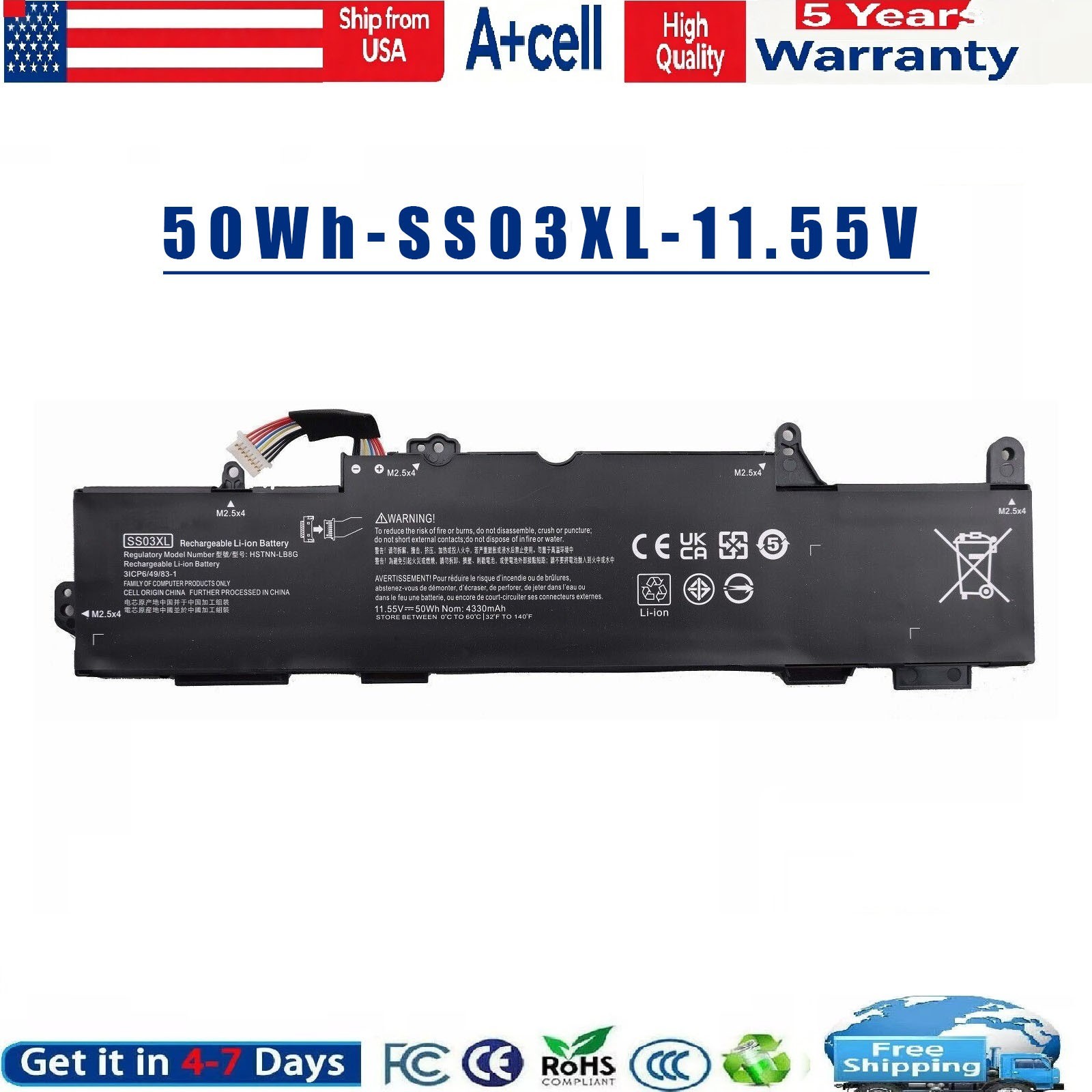 ✅LOT SS03XL Battery For HP EliteBook 840 G5 G6 730 735 740 G5 933321-855 NEW